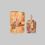 ست کاور پاسپورت و تگ چمدان طرح نقشه جهان قدیمی مپگرد