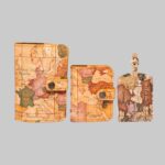 ست کاور پاسپورت تگ چمدان و جاکارتی طرح نقشه جهان قدیمی