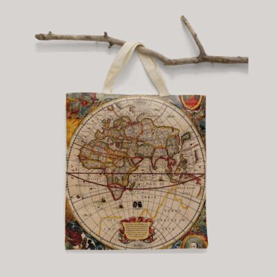 ساک خرید پارچه ای طرح نقشه جهان آنتیک شارپ