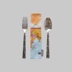 جا قاشق چنگالی دکمه دار طرح نقشه جهان وینتیج مپگرد