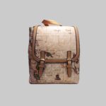 کوله پشتی چرم طرح نقشه جهان قدیمی دو سگک