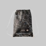 کوله پشتی مخمل نقشه خطی پاریس طرح سفیدآبی مپگرد