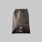 کوله پشتی مخمل نقشه خطی پاریس طرح سفید مپگرد