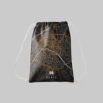 کوله پشتی مخمل نقشه خطی پاریس طرح زردآبی مپگرد