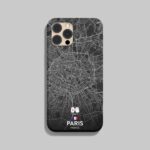 قاب موبایل نقشه خطی پاریس طرح سفید مپگرد