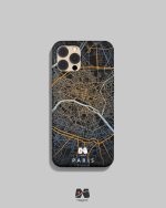 قاب موبایل نقشه خطی پاریس طرح زردآبی مپگرد
