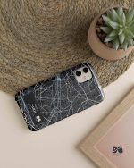 قاب موبایل نقشه خطی پاریس طرح سفیدآبی