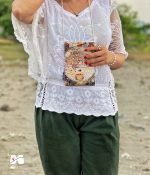 کیف پاسپورت گردنی مخفی طرح نقشه جهان آنتیک شارپ