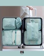 چیدمان ست نظم دهنده چمدان 8 تکه خارجی سبزآبی مپگرد