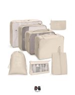 ست نظم دهنده چمدان و کوله 8 تکه وارداتی کرم