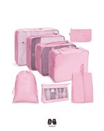 ست نظم دهنده چمدان و کوله 8 تکه وارداتی صورتی