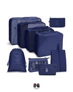 ست نظم دهنده چمدان 9 تکه وارداتی (با کیف شارژر) سرمه ای