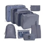 ست نظم دهنده چمدان 9 تکه وارداتی (با کیف شارژر) طوسی