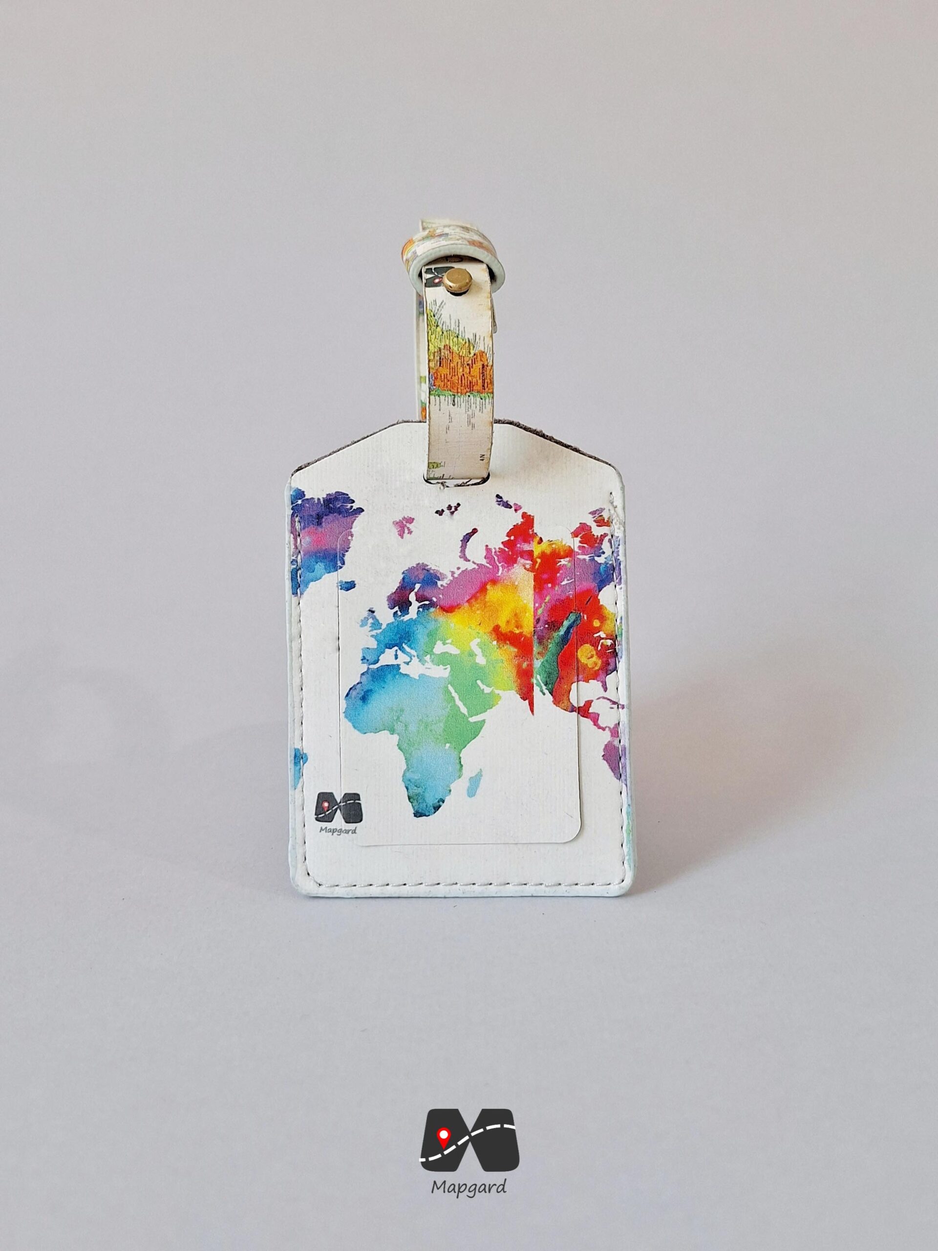 تگ چمدان طرح نقشه جهان آبرنگی تگ چمدان طرح نقشه جهان آبرنگی