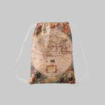 کوله پشتی مخمل طرح نقشه جهان آنتیک شارپ