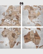 قسمت های نقشه جهان چوبی پازلی پرایم نسکافه ای مپگرد