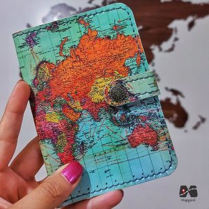 کاور پاسپورت و شناسنامه طرح نقشه جهان وینتیج